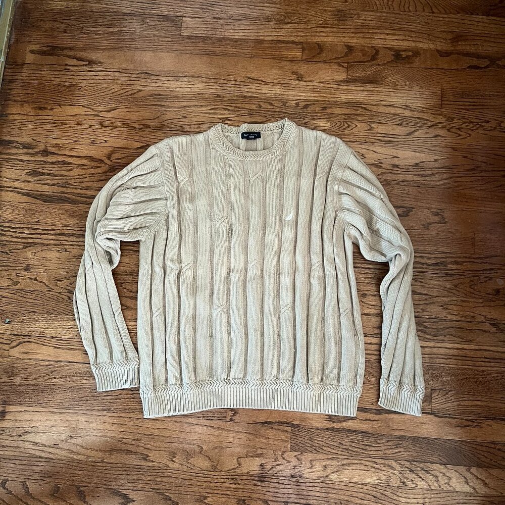 Vintage Nautica Beige Cotton Sweater